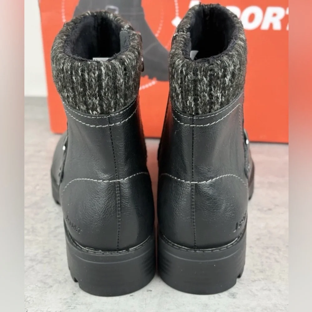 JSport Violet Women's Memory Foam Fax Fur‎ Insulated Ankle Boots Black  Size 7